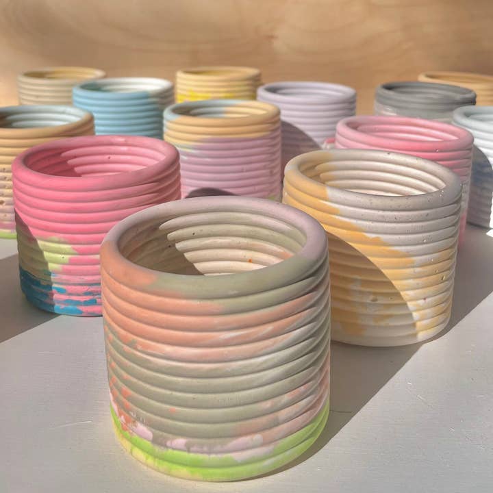 The Plant Committee - Wholesale Plant pot - Concrete Candle Jar/Planter Ridge Vessel5