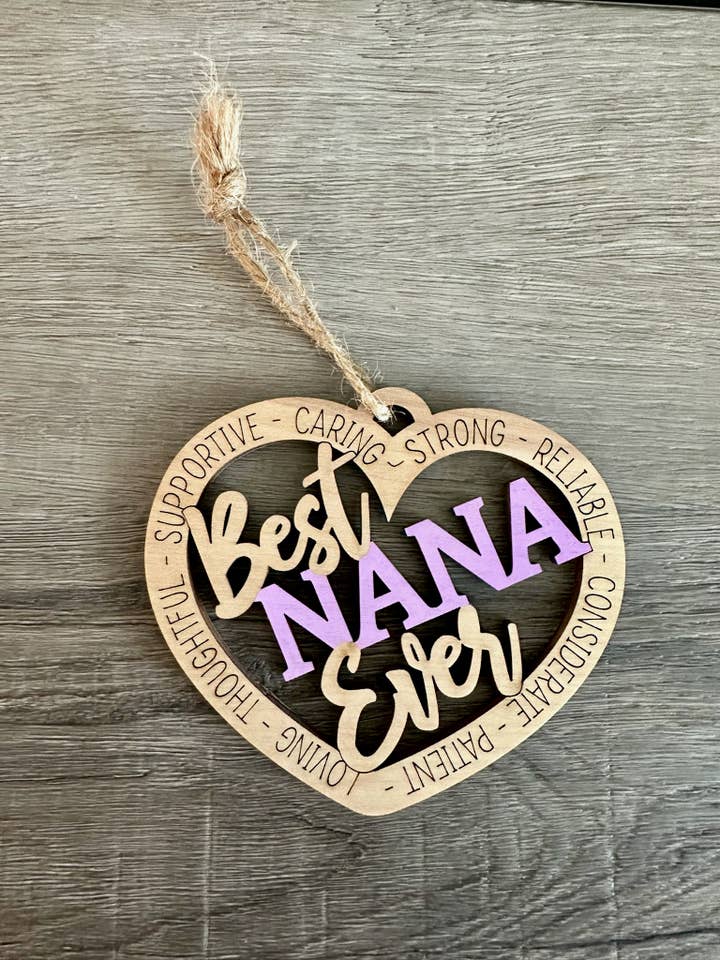 Nana Christmas Ornament for wholesale by B.VerStrat Designs
