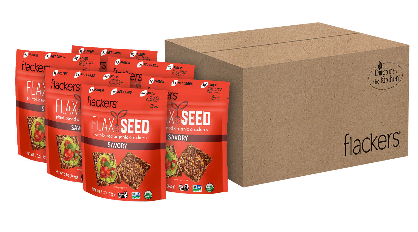 Dr. In The Kitchen, LLC - Wholesale Crackers - Flackers Organic Flax Seed Crackers, Savory1