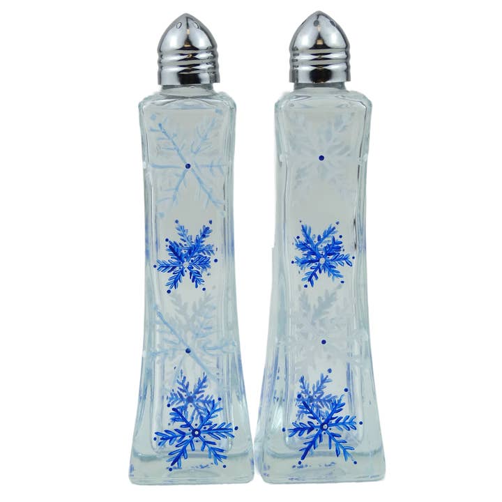 Snowflake Tall Salt & Pepper for wholesale by Classy Art Designs, LLC