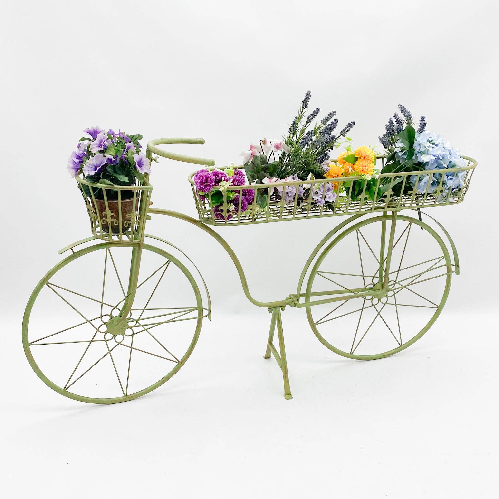 Minster Stylish Living Ltd – wholesale Plant pot – 138Cm Leaf Green Bicycle Planter2