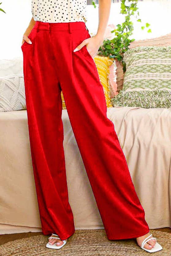 Vine & Love - Venta al por mayor Pantalones - Mujer - Pantalón de Pierna Ancha de Tiro Alto VP8124116