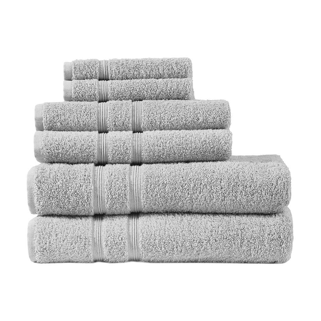 Olliix - Vente Ensembles de serviettes - Ensemble de serviettes de bain 6 pièces en coton turc 500 g/m², gris2
