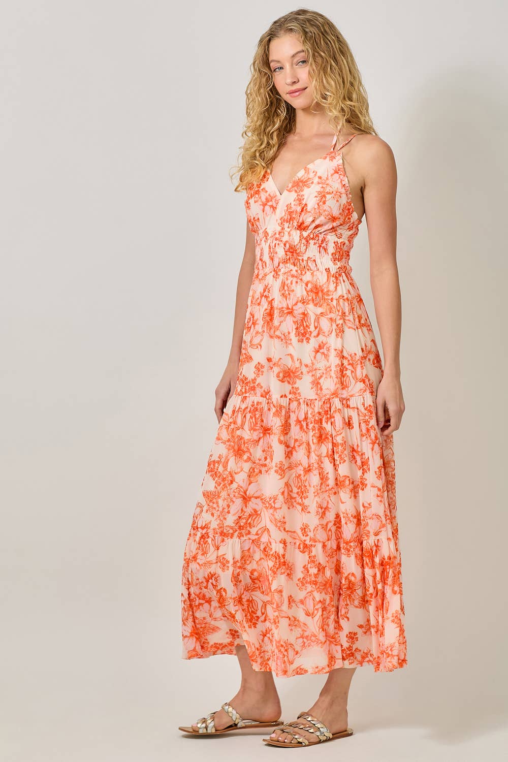 Mystree - Vendita all'ingrosso Vestito - Donna - 61048 Abito Lungo a Strati in Rete Stampata12