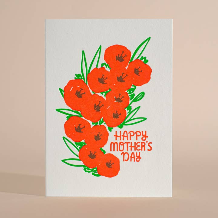 Carte de vœux typographique Tulipe pour la fête des mères pour la vente par Half Pint Studio