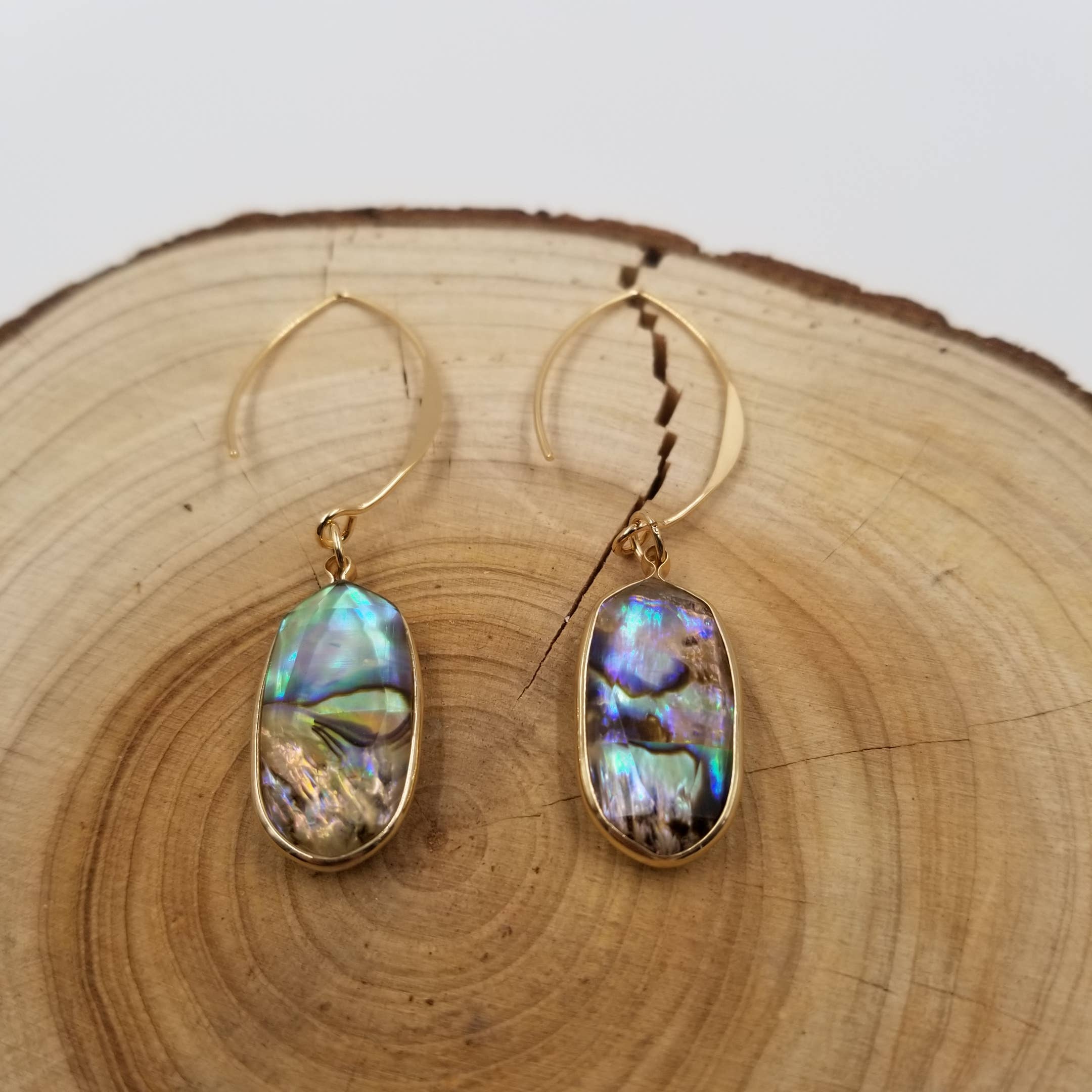 CHAKRA JEWELRY - Wholesale Dangle Earrings - Natural Abalone Shell Earrings0