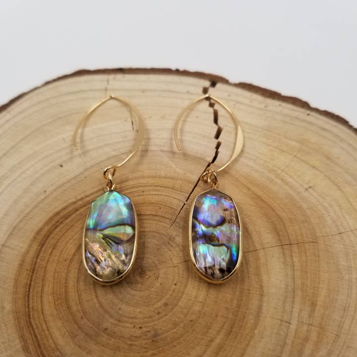 CHAKRA JEWELRY - Wholesale Dangle Earrings - Natural Abalone Shell Earrings