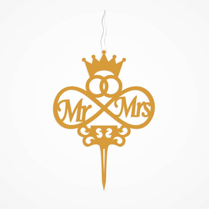 Food Safe Cake Topper 'MR & MRS' Acrylic Cake Topper Candle - Cake Candles for Birthday, Anniversary Decoration, Family Baking Reunions, Theme Party Cake Decorating Supplies for wholesale by Food safe Cake Topper