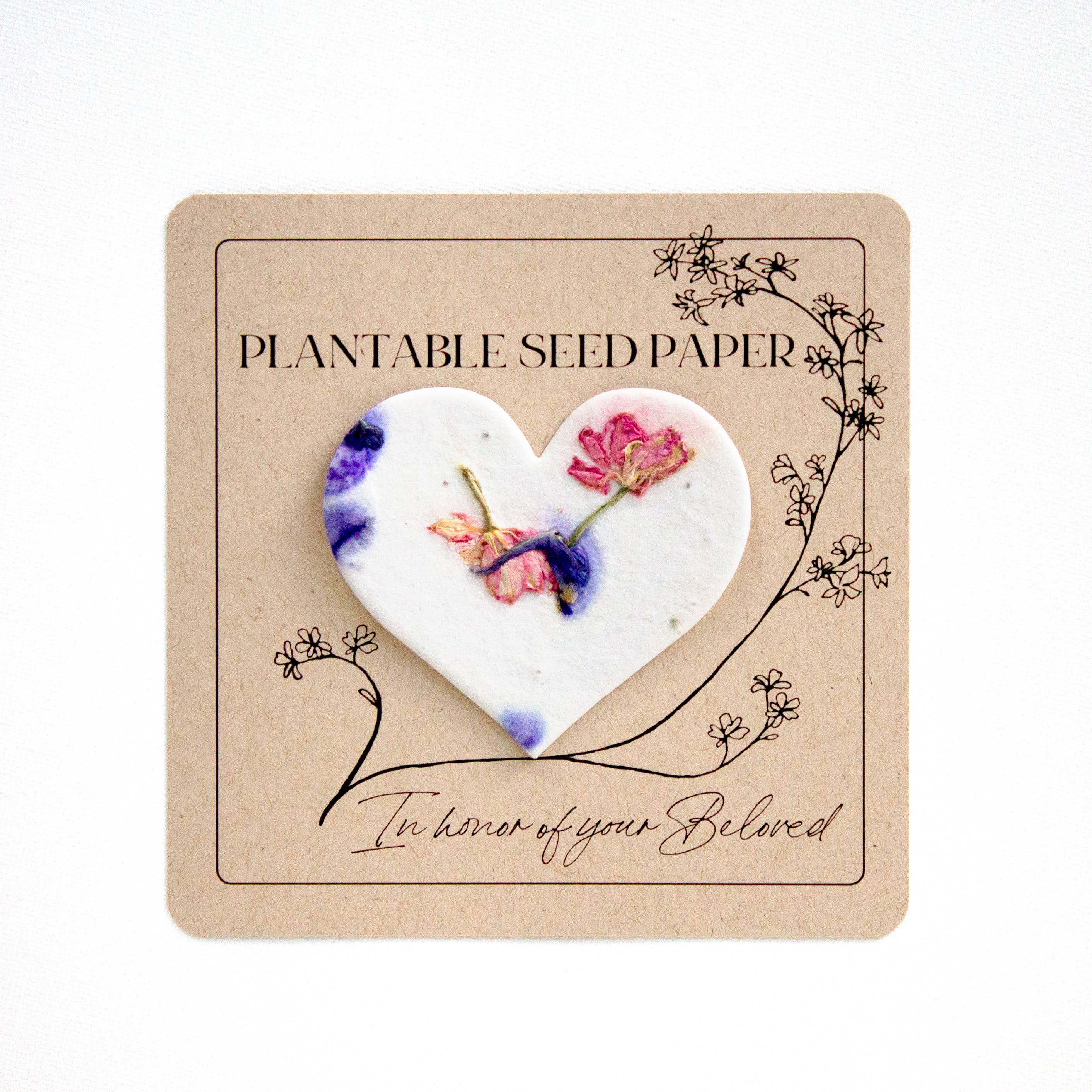 A Touch of Moxy - Wholesale Sympathy Card - Plantable Seed Paper (Indigo-Rose) - Memorial, Sympathy