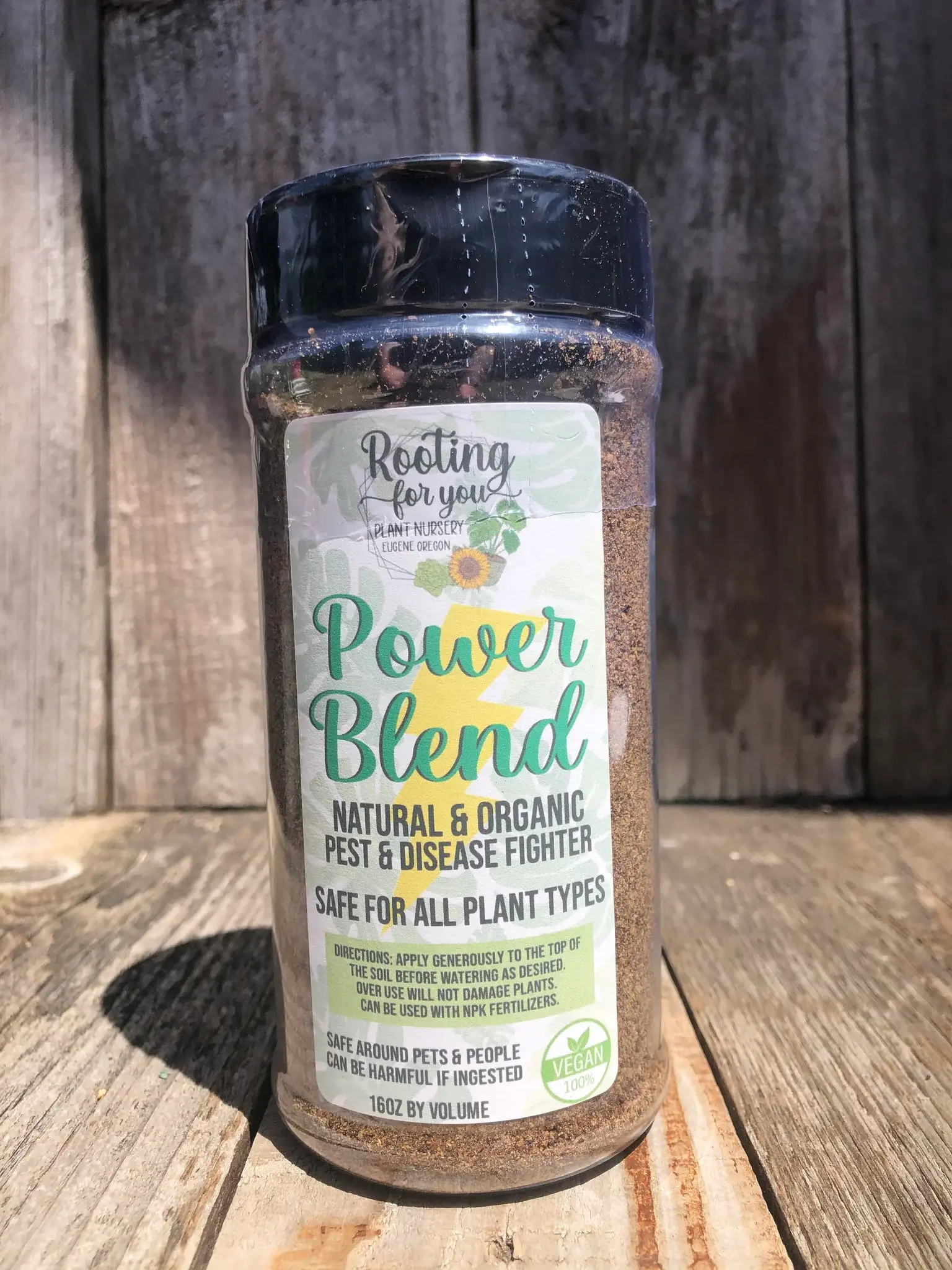 Rooting For You Plant Nursery - Wholesale Fertiliser - Neem and Karanja Power Blend 16oz Shaker Bottle1