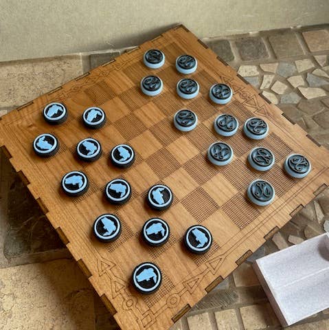 Through The Fire Design - Wholesale Board Game - Checkers & Chess Game Box, Fishing or Wildife theme0
