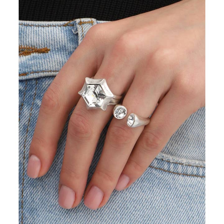 AVENS - Vendita all'ingrosso Anelli multipietra - Set di anelli combinati in pietra di cristallo bianco