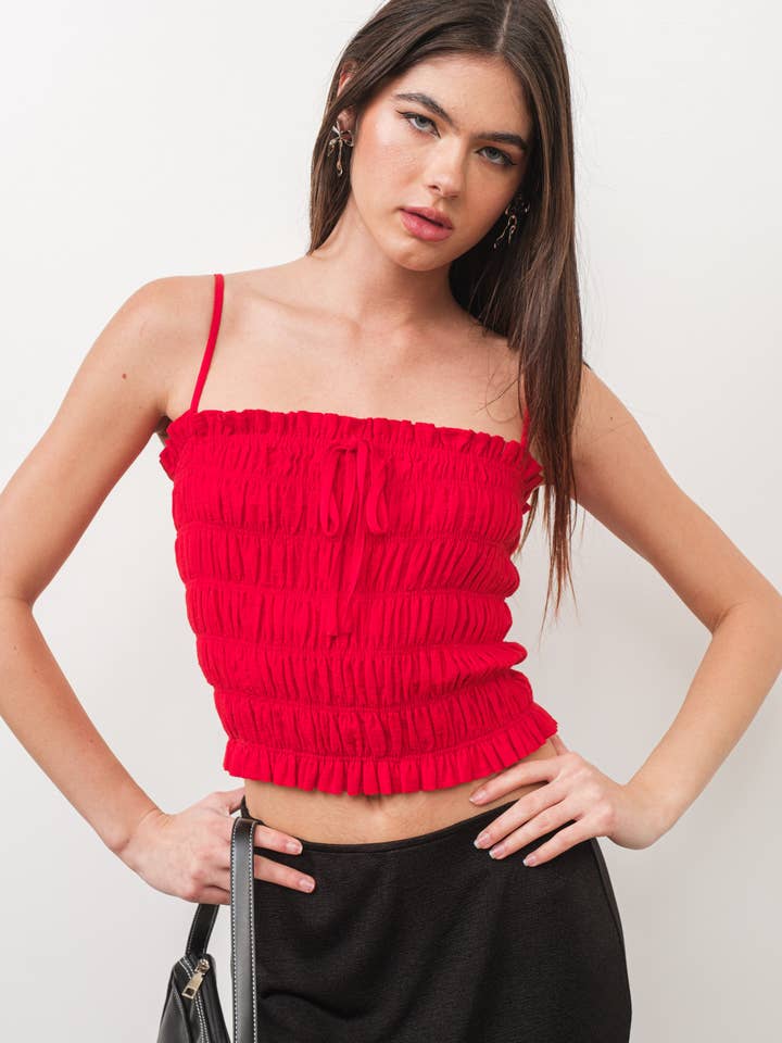 CROP TOP SMOCKÉ pour la vente par Pretty Garbage