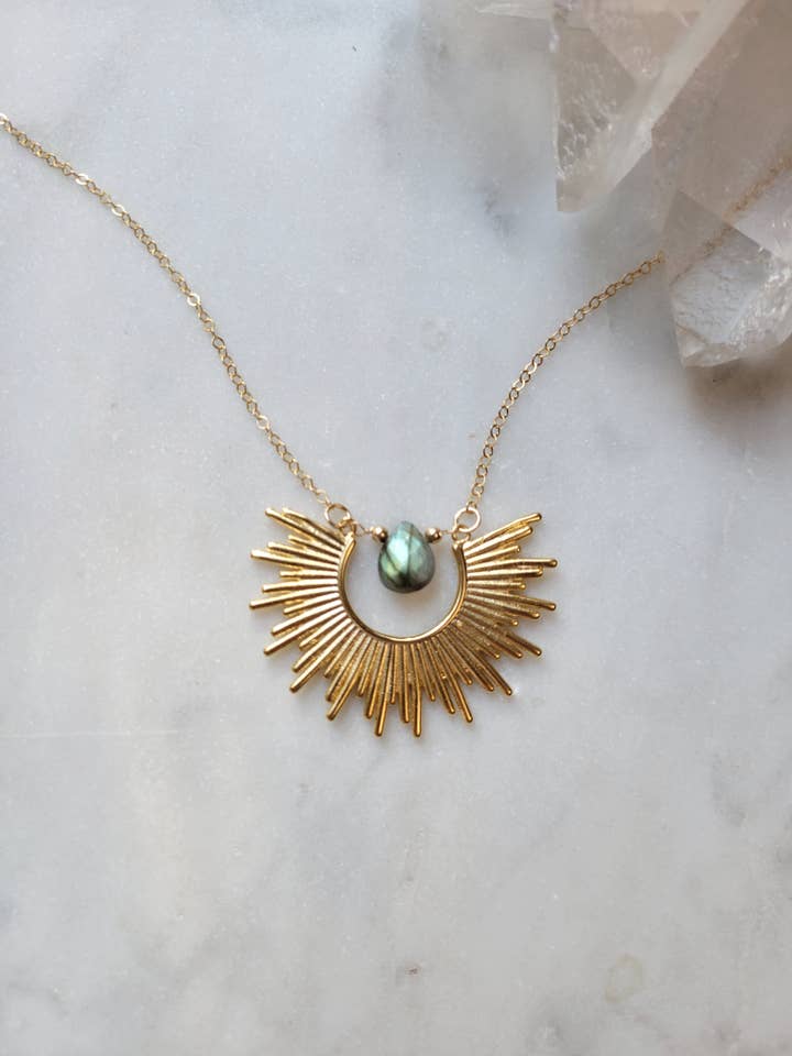 Labradorite Pendant Necklace for wholesale by Leo Eleven Jewelry