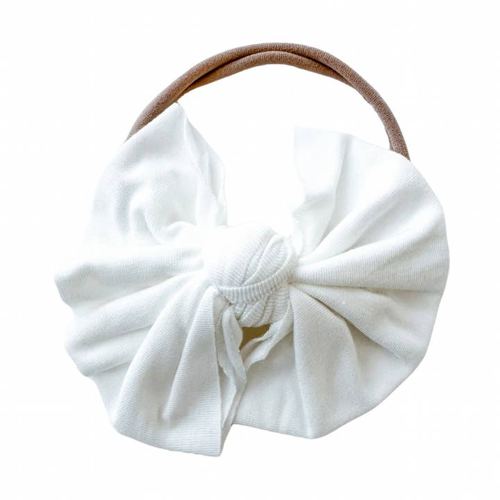 Diadema con Lazo - Blanco para venta al por mayor de Harp Angel Boutique