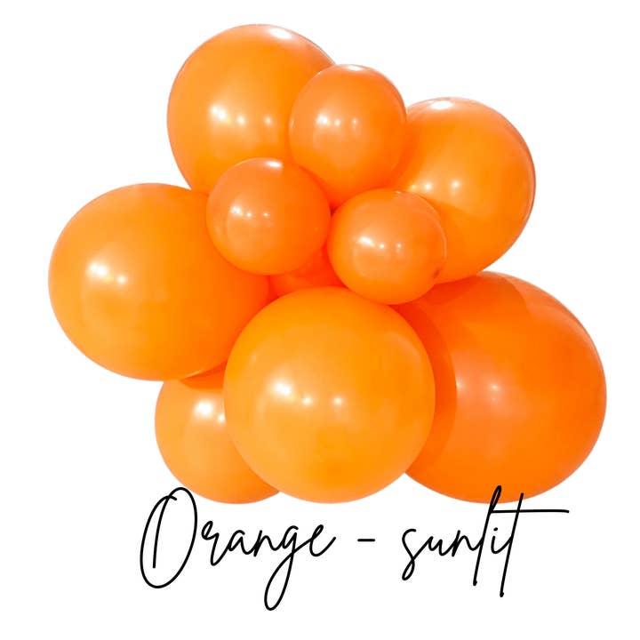 Premium Orange Latex Balloon Cluster (5", 11” and 17”) for wholesale by Ellie's Party Supply