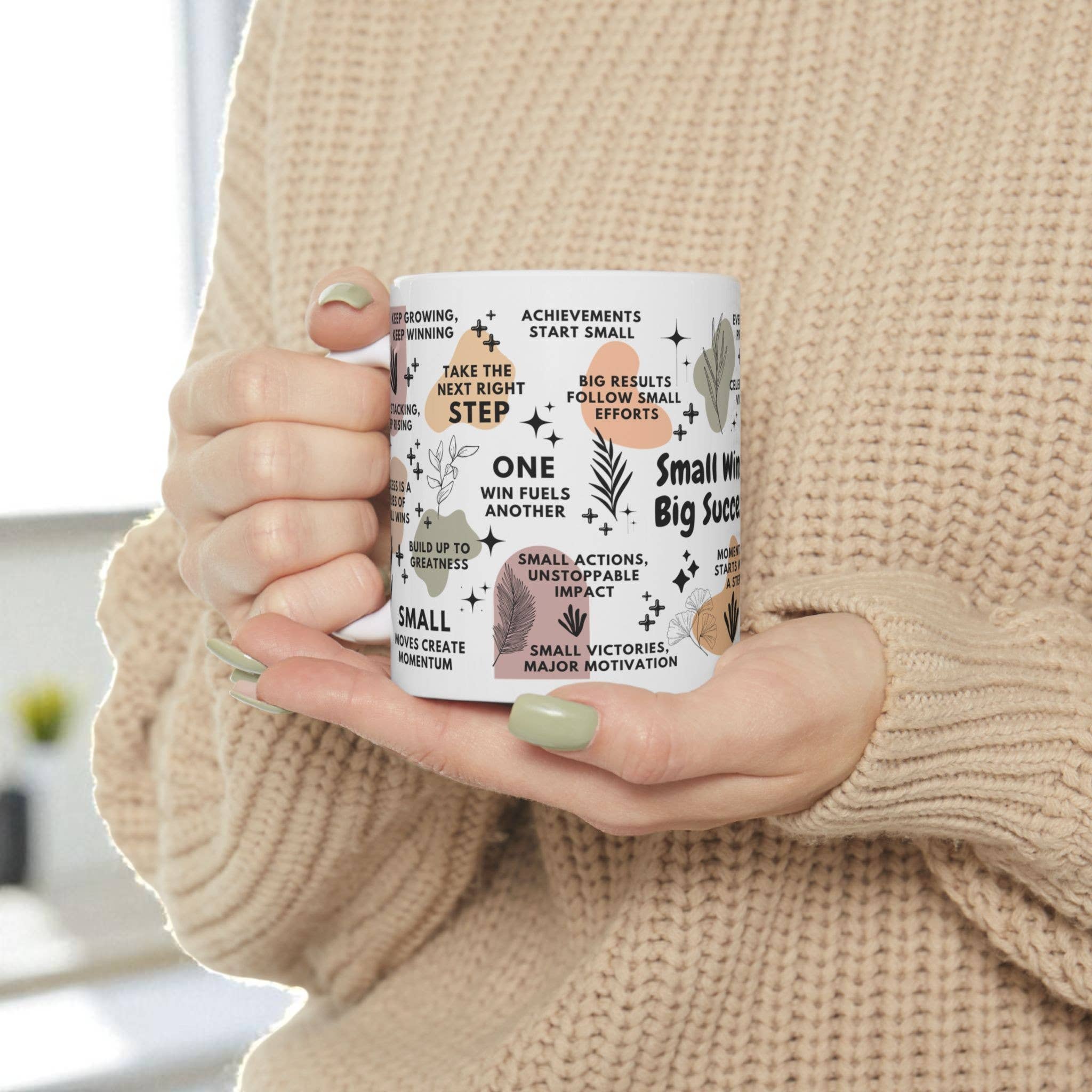 EMESLY - Wholesale Coffee Mug - Small Wins Big Success Motivational Coffee Mug; 11oz/15oz4