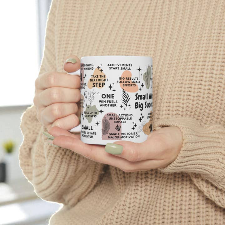 EMESLY - Wholesale Coffee Mug - Small Wins Big Success Motivational Coffee Mug; 11oz/15oz4