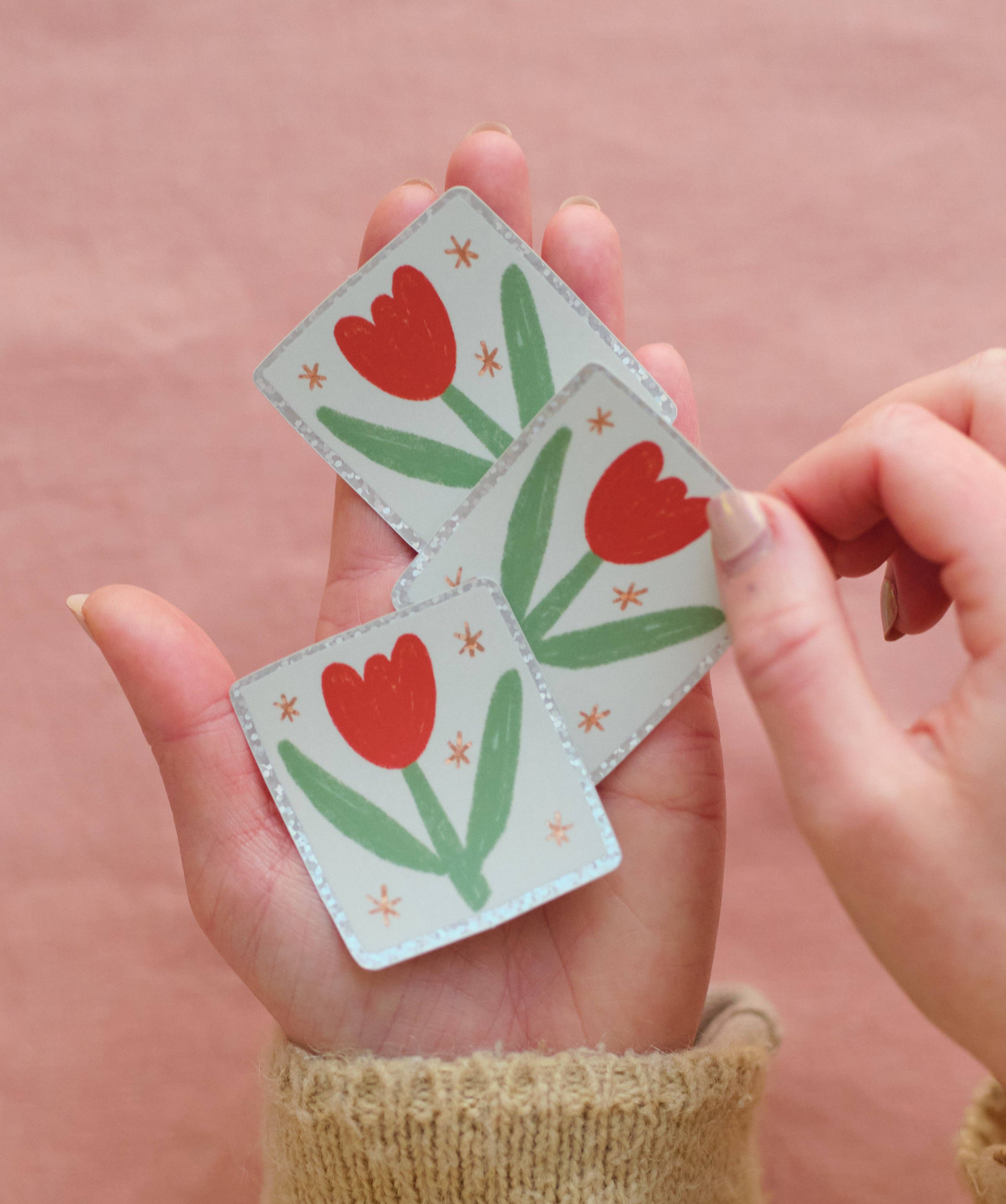 Claire Paul – wholesale Sticker – Tulip Holographic Sticker1