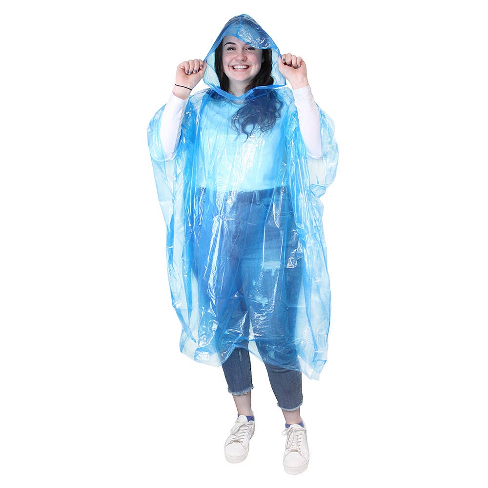 eBuyGB Craft Blanks - Wholesale Poncho - Women's - Disposable Waterproof Transparent Raincoat Poncho with Hood0