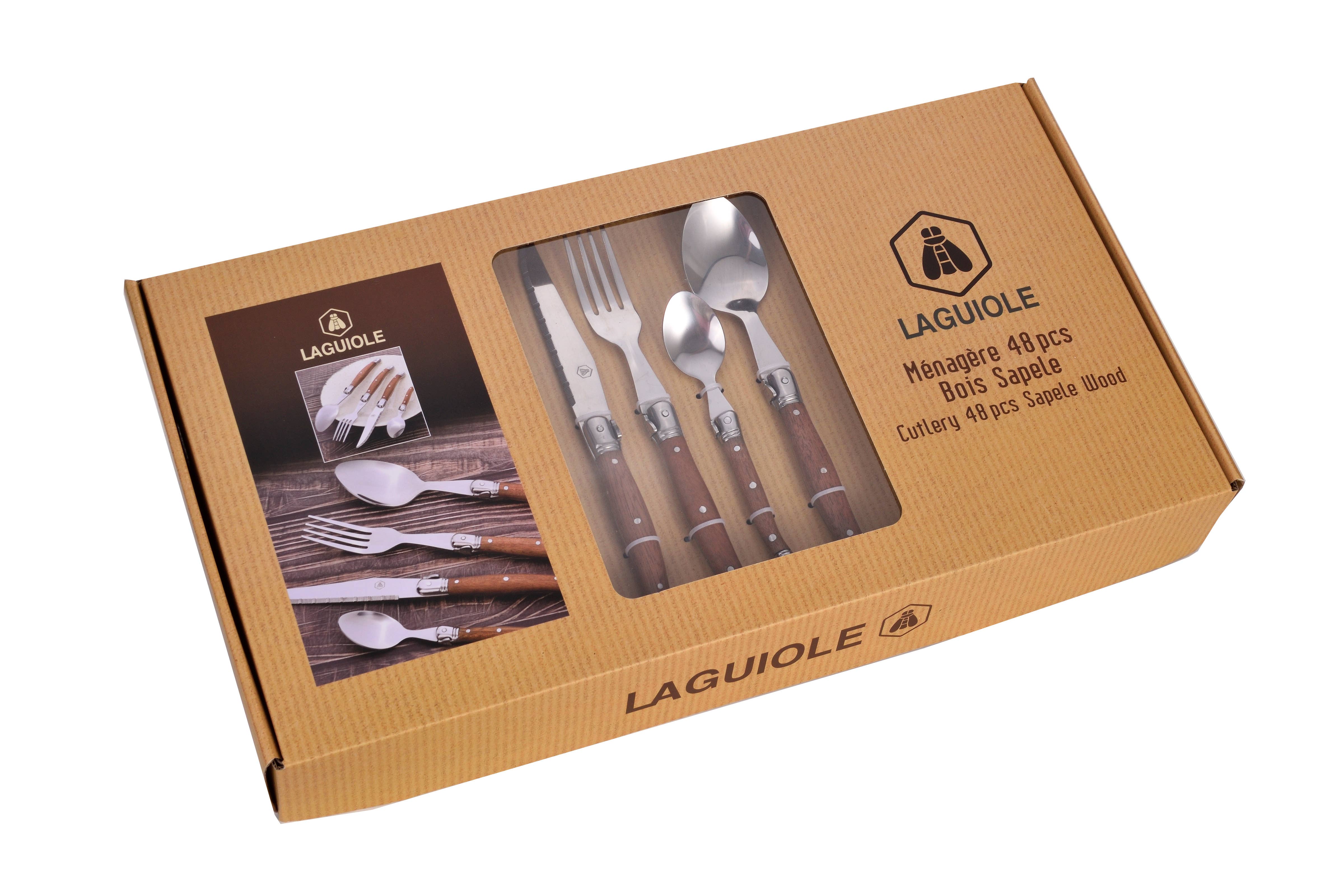 Laguiole - Wholesale Assorted Cutlery Set - Laguiole 48-piece cutlery set sapele5