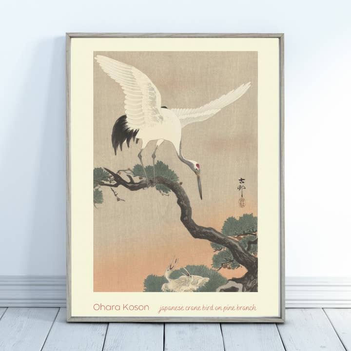 Japanese Crane Bird - Ohara Koson for wholesale by Bird King designs
