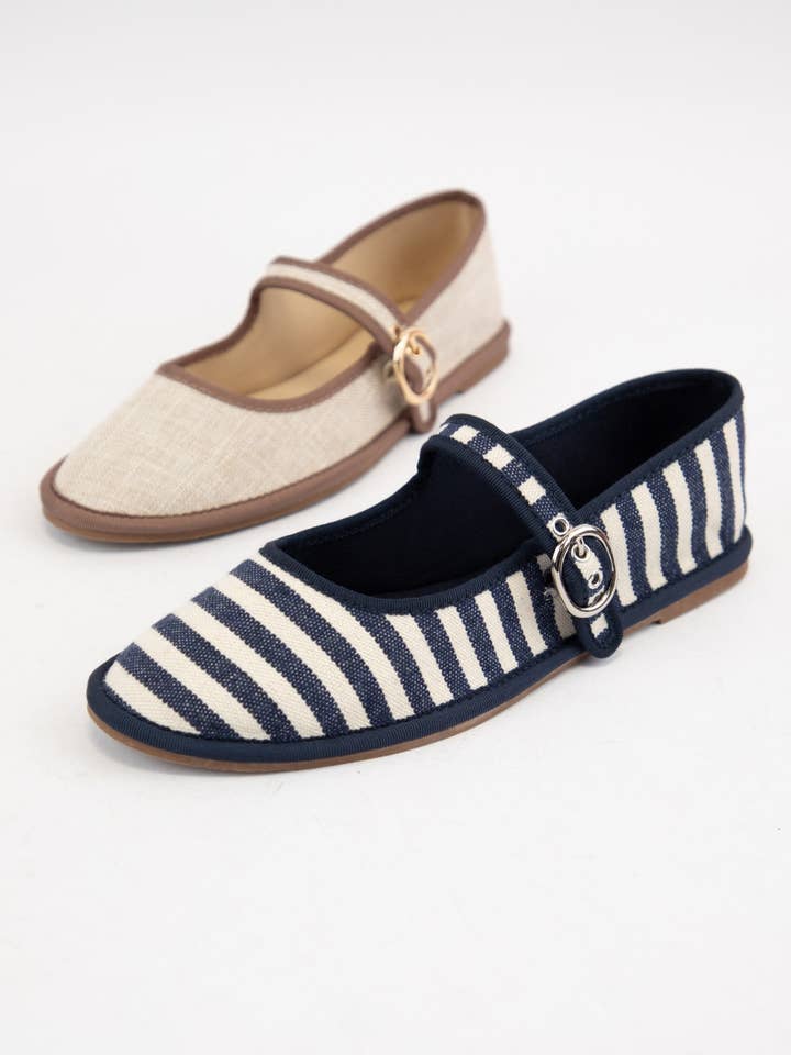 CCOCCI - Vendita all'ingrosso Ballerine - Donna - Ballerine Mary Jane in cotone con punta tonda FLETA