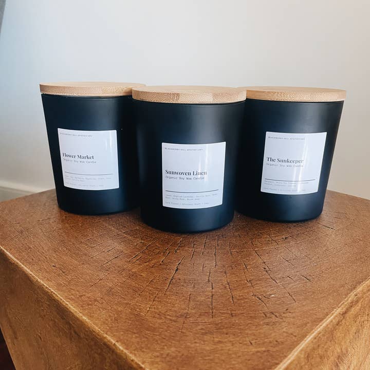 Blackberry Hill Apothecary - Wholesale Jar/Filled Candle - Sunwoven Linen Pure & Natural Soy-Wax Candle1