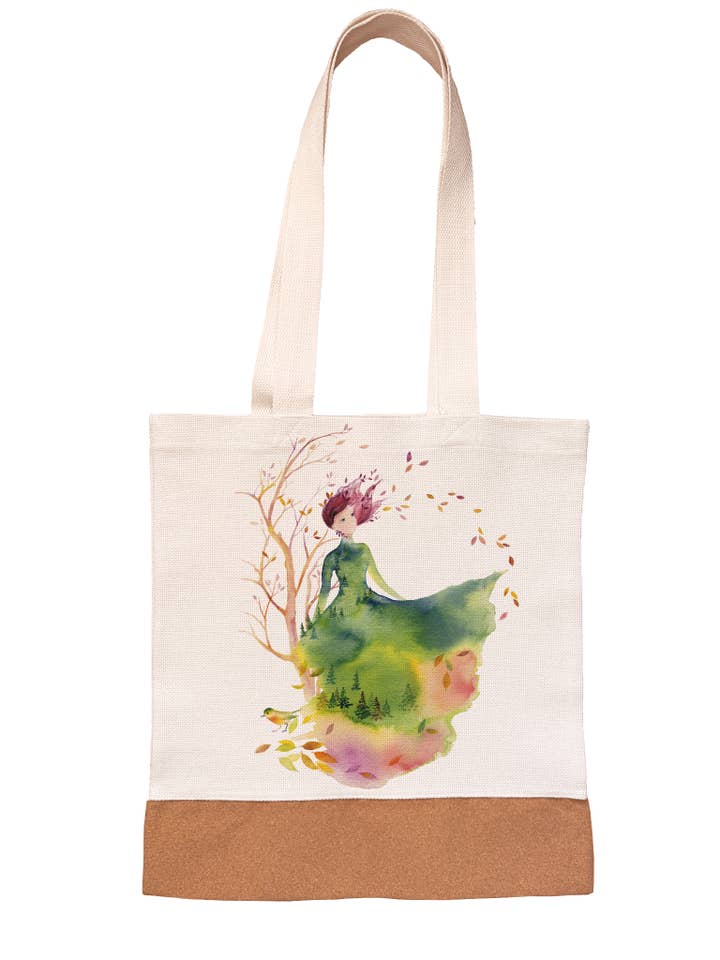 Linen/Canvas Tote Bag - Fallen Leaves - Fall Leaves Woman for wholesale by Oladesign
