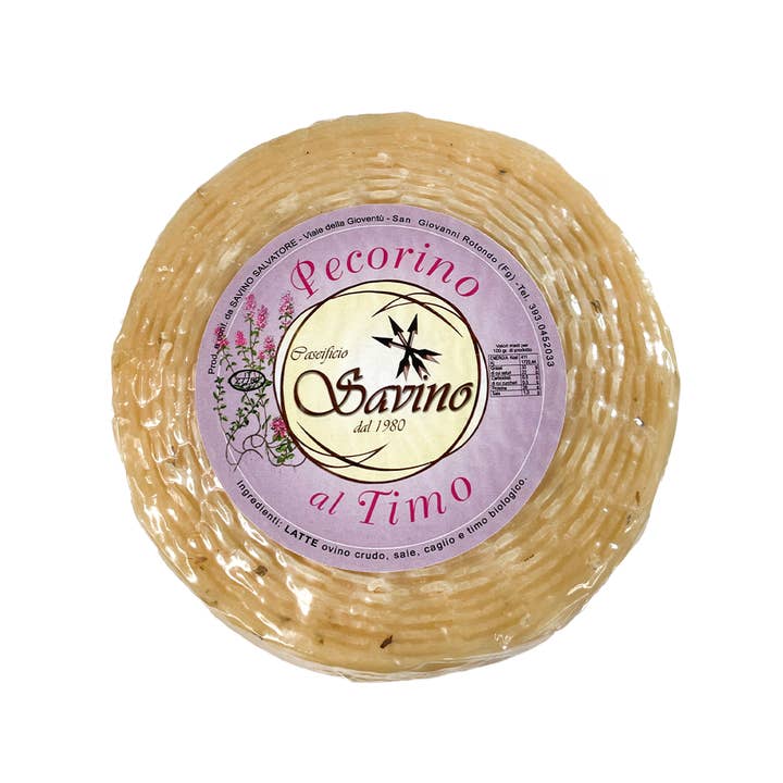 Pecorino al Timo - Pecorino au thym au lait de brebis du Gargano (2,6kg) pour la vente par OLIO DI SERRA