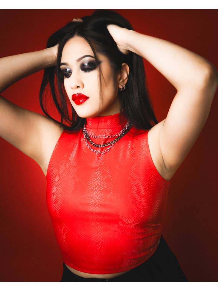 The Pretty Cult - Wholesale Blouse - Women's - Inferno Viper Crop Top