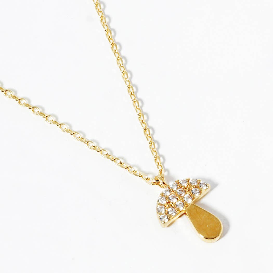 Fashion City - Vente Colliers à pendentif - Colliers à pendentif CZ en forme de champignon trempé en or0