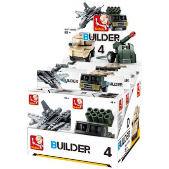 Texas Toy Distribution - Wholesale Building Set - Kids - Builder Military Building Brick Display Set, x2 of each kit