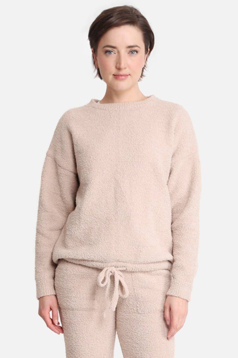 Fashion City – wholesale Sweatshirt – Women's – Solid Color Luxury Soft Lounge Pullover Sweater0