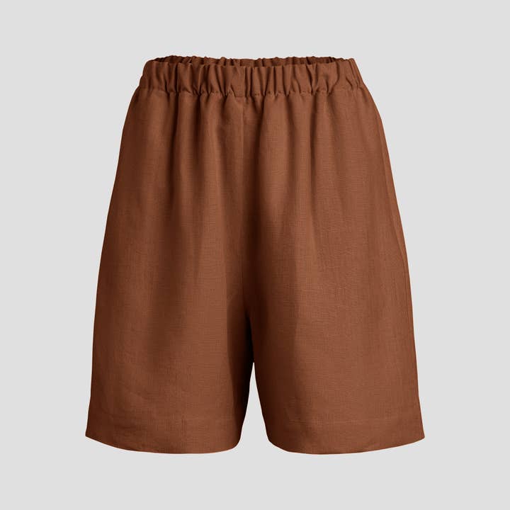 menique – wholesale Shorts – Dam – Linnen bermudashorts Demi – långa, höga midjeshorts i linne14
