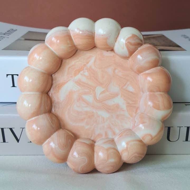 Tallrik Bubble Marmor - Rund för wholesale av Flor de Luz | Velas & Decoração
