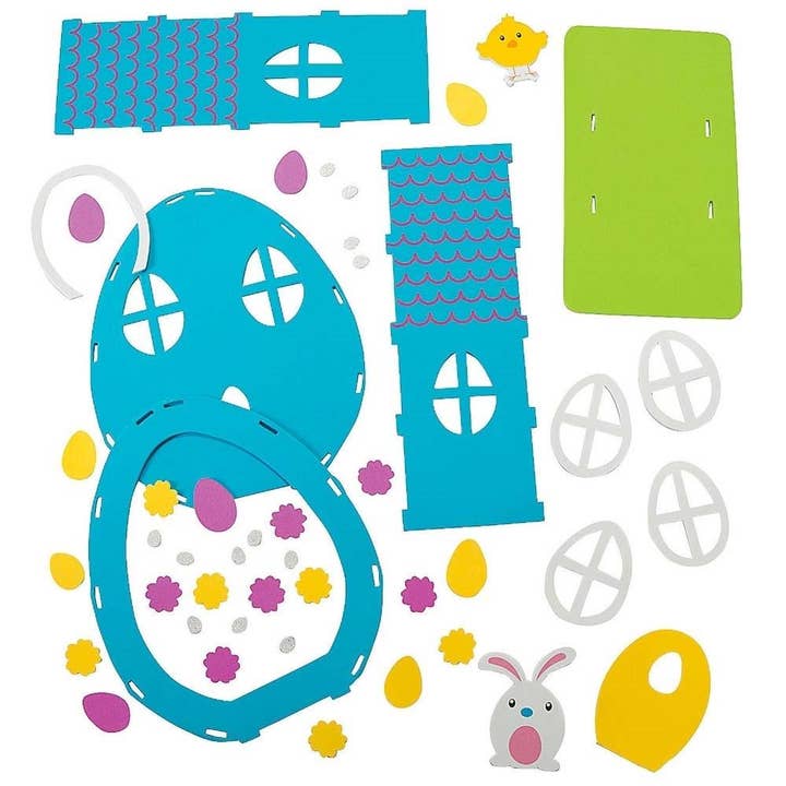 BestPysanky - Wholesale DIY craft kit – Child - Set of 3 DIY Foam Easter House Kit – Craft Bunny and Chick Decoration1