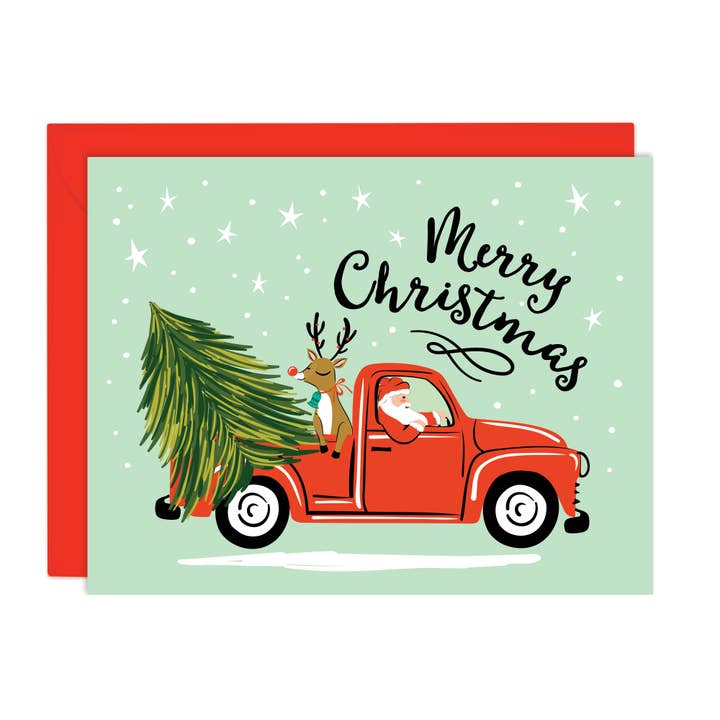 Carte de Noël Noel Truck - Format A2 pour la vente par Lucy Loves Paper