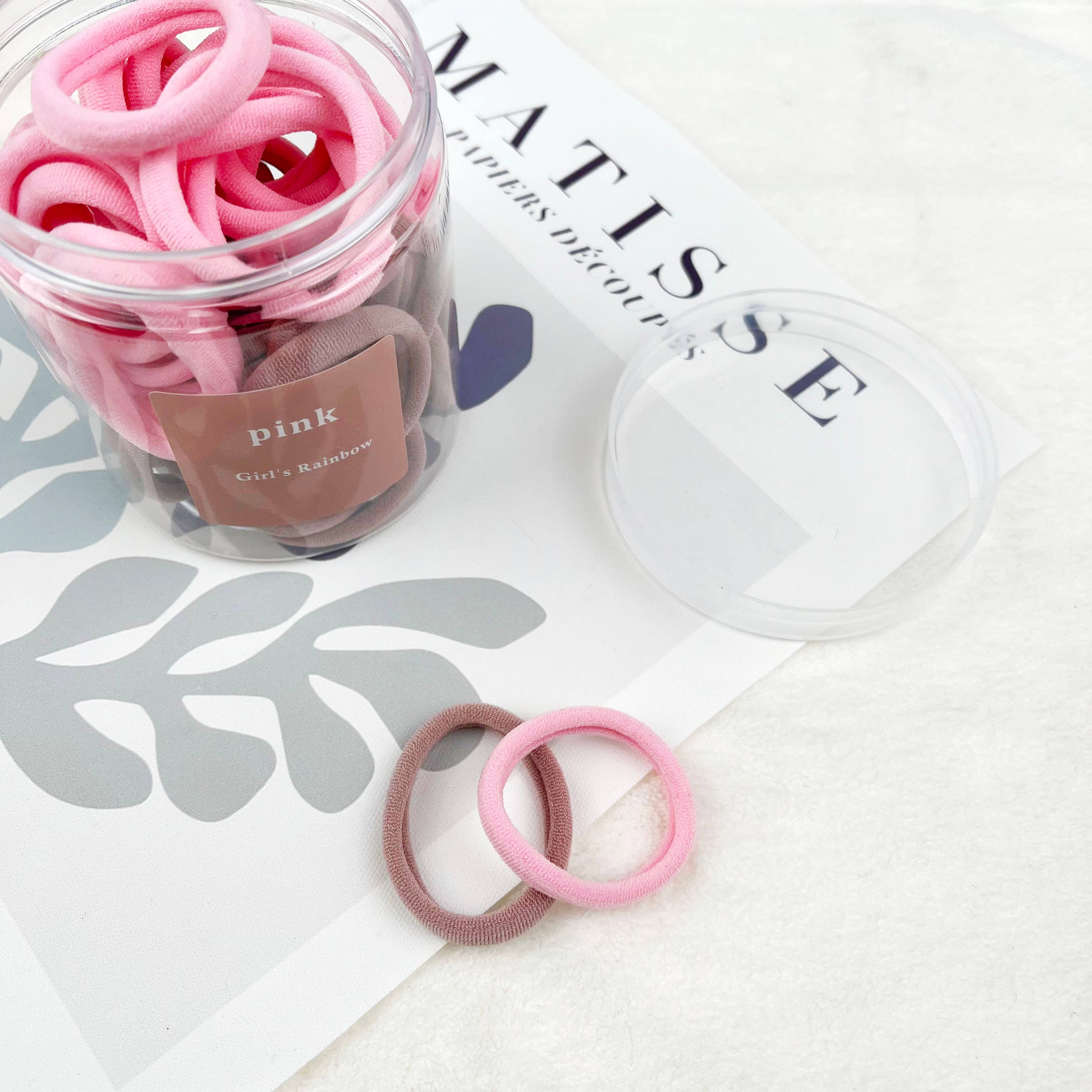 SoapElenGlen - Vendita all'ingrosso Elastico per capelli - Set di 50 elastici per capelli ad alta elasticità a colori pastello a forma di anello3