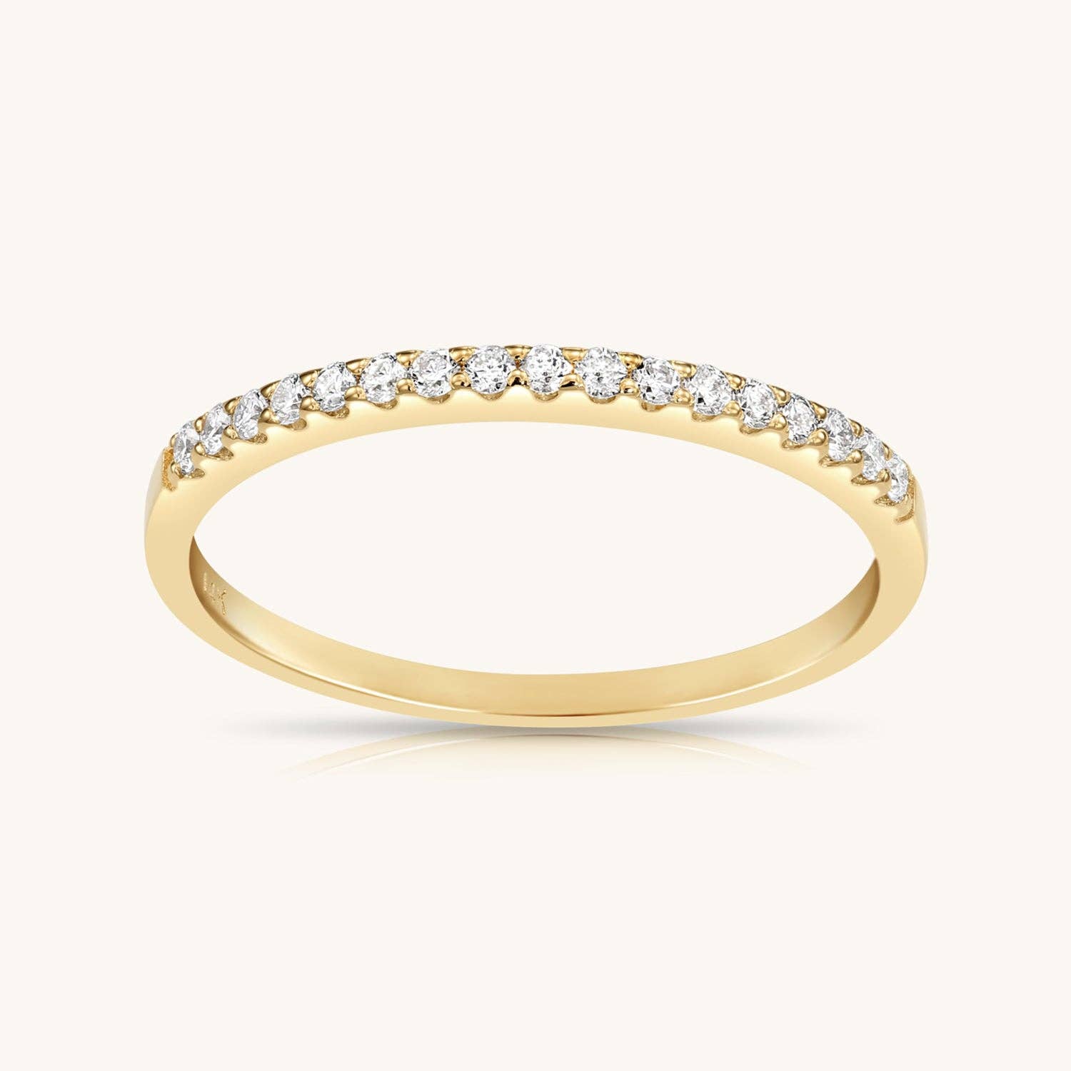 All Diamond Source - Wholesale Wedding Band/Ring - 14K Solid Gold and Diamond Wedding Band Ring - Single Row1