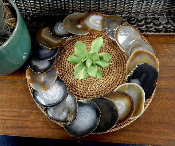 Rock Paradise - Wholesale Spiritual Stone/Crystal - Agate Slices -Top Drilled - Size #2 LARGE AGATE - Crystal Craft Supply0