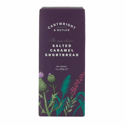 C&b Salted Caramel Shortbreads in Carton for wholesale by Cartwright & Butler