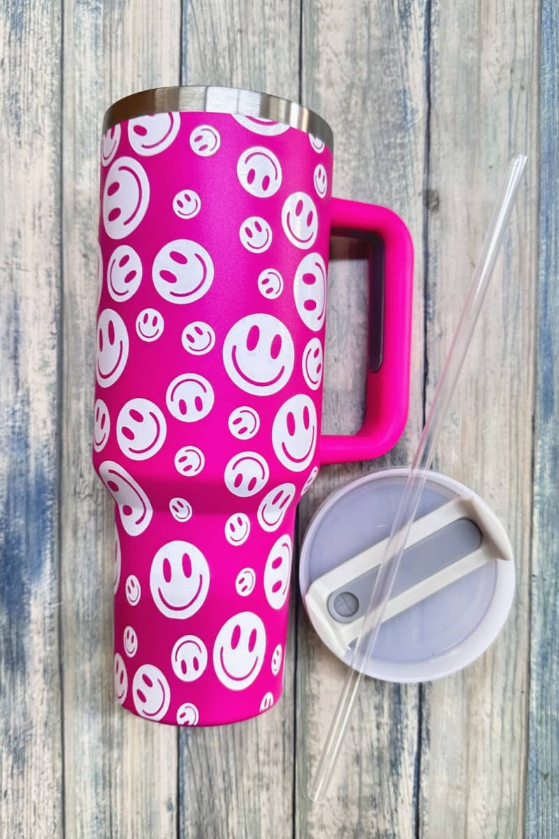 DESHENG ENTERPRISE - Wholesale Insulated mug/tumbler - SMILEY FACE STAINLESS STEEL TUMBLERS CUP 40oz  2