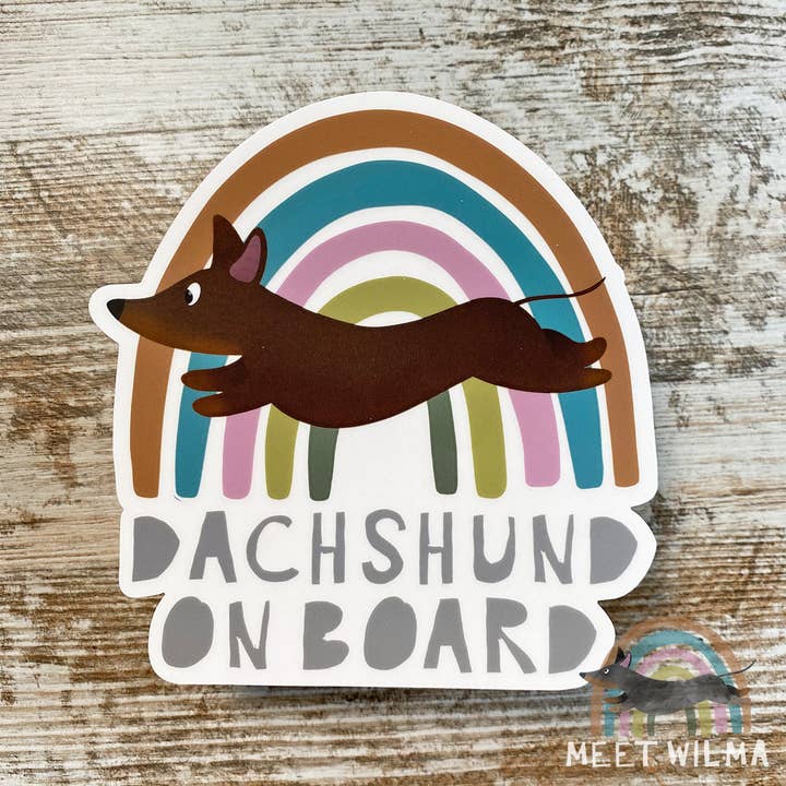 Meet Wilma - Wholesale Sticker - Car Sticker "Dachshund on board"4