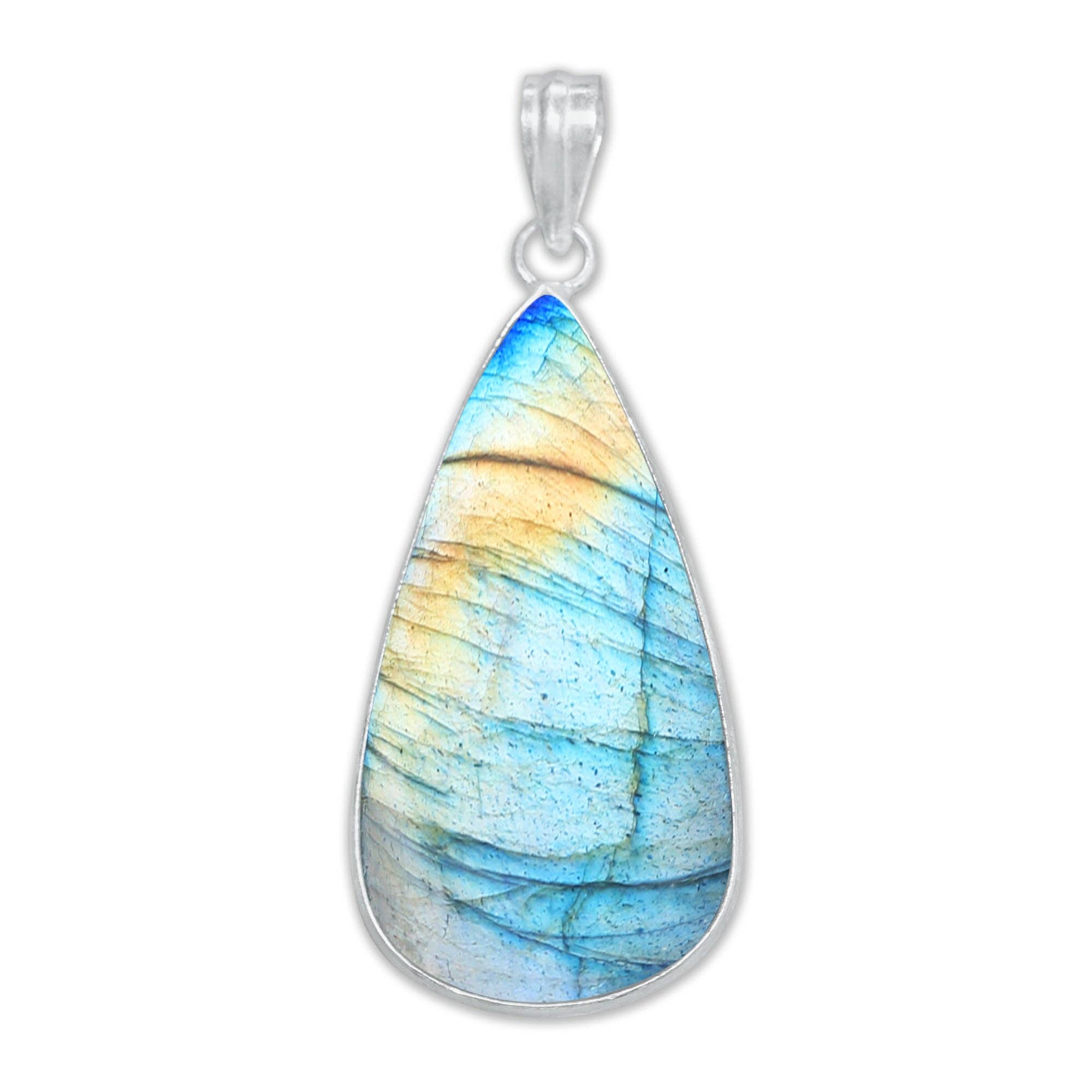 Handmade Jewels - Wholesale Individual Charm/Pendant - Labradorite Minimalist Pendants -  Handmade, Silver-Plated Brass, Wholesale17