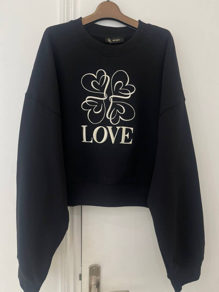 EASY MODE - Wholesale Graphic Sweatshirt - Women's - Embroidered sweatshirt - 80036