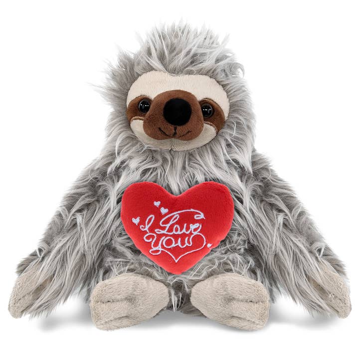 Plush I Love You Heart with Grey Sloth 7 for wholesale by Cota Global