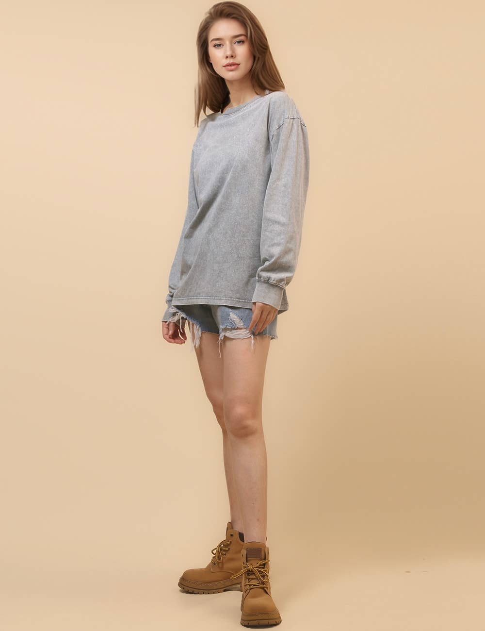 Sweetkama – wholesale Sweatshirt – Women's – Ladies Solid Color Crew Neck Sweatshirt SKT465222