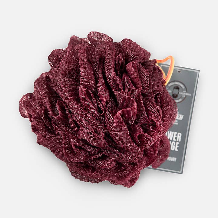 Well Groomed Jumbo Extra Rough Shower Sponge - Maroon for wholesale by Bath Accessories Company