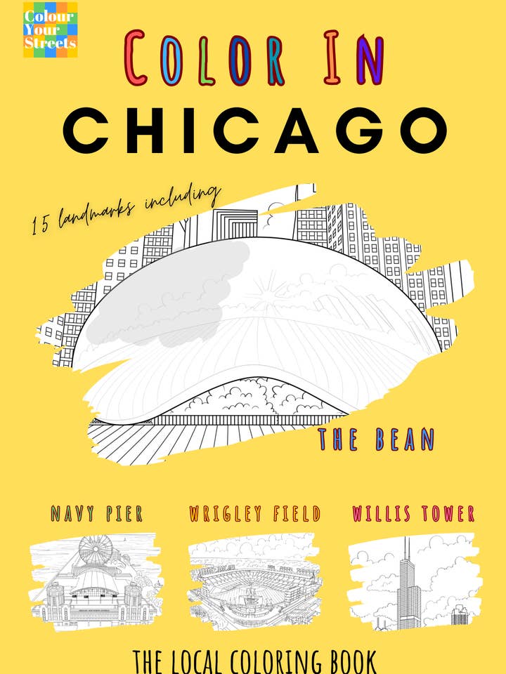 Chicago Coloring Book (A4) for wholesale by Colour Your Streets